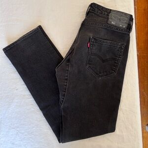 Men’s Levi’s 511 Slim Fit Enforced Crotch Black Wash Jean 30x32